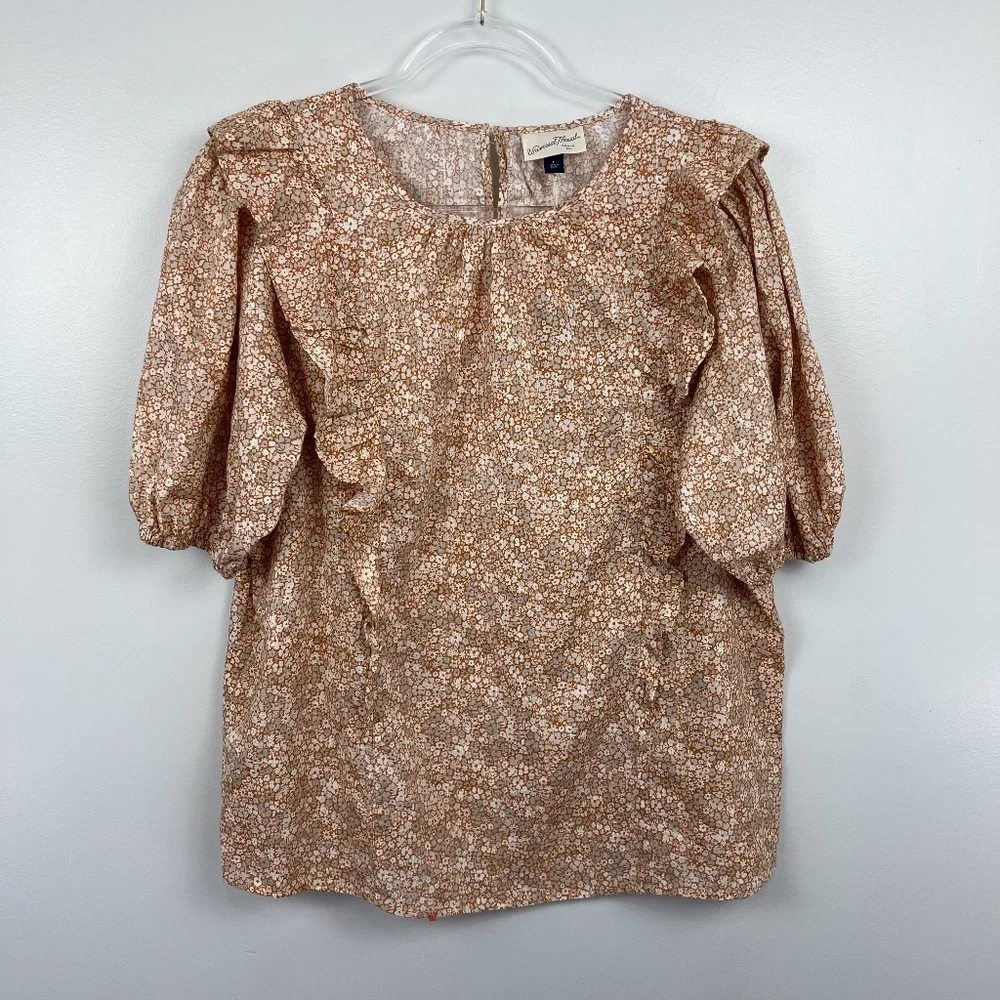 Universal Thread Yellow Floral Top Sz L - Picture 3 of 8